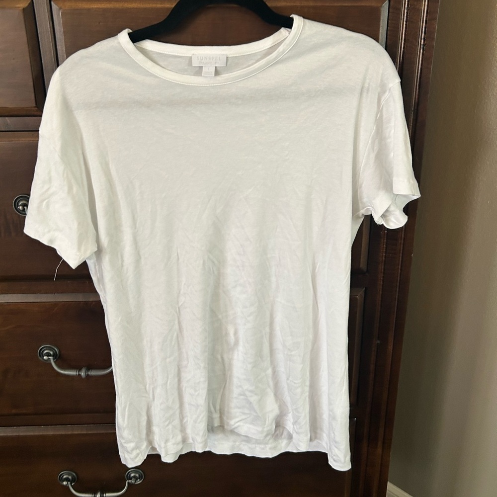 SUNSPEL Cotton White Long Sleeve Tee size Large Mens